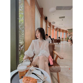(Có BigSize-Hàng Cao Cấp) Set Áo Nút Bọc Và Quần Shorts Ren