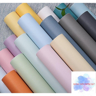 Giấy dán tường một màu pastel dài 10m x rộng 45cm - decal dán tường màu trơn đơn sắc có sẵn keo
