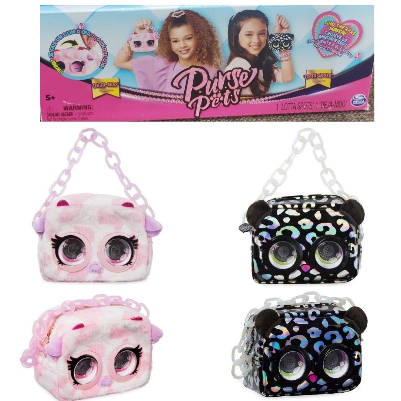 Hộp 2 ví Purse Pets đáng yêu và có thể đảo mắt khi kéo khoá