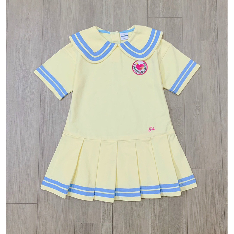 Đầm Jelispoon Việt Nam xuất Hàn phối xếp ly bé gái