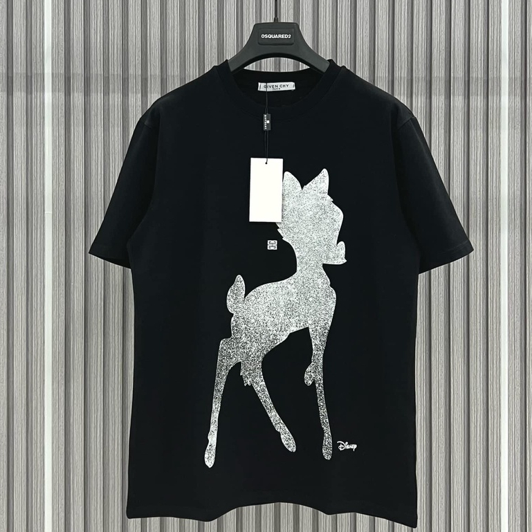 Áo Thun Givenchy Họa Tiết Hình Hươu Kim Tuyến Cực Nét - Chất Liệu Vải Cotton Thoáng Mát Form Dáng Nam Nữ Hot Trend 2023