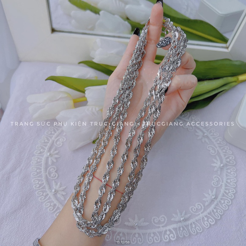 Dây chuyền Xi Bạch Kim Trắng 💎