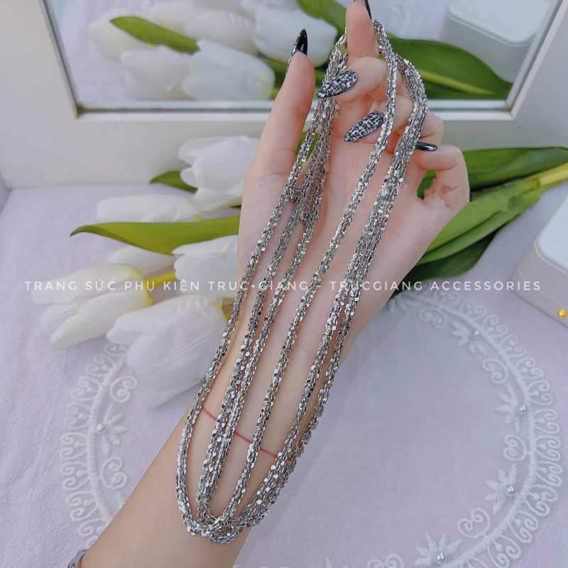 Dây chuyền Xi Bạch Kim Trắng 💎