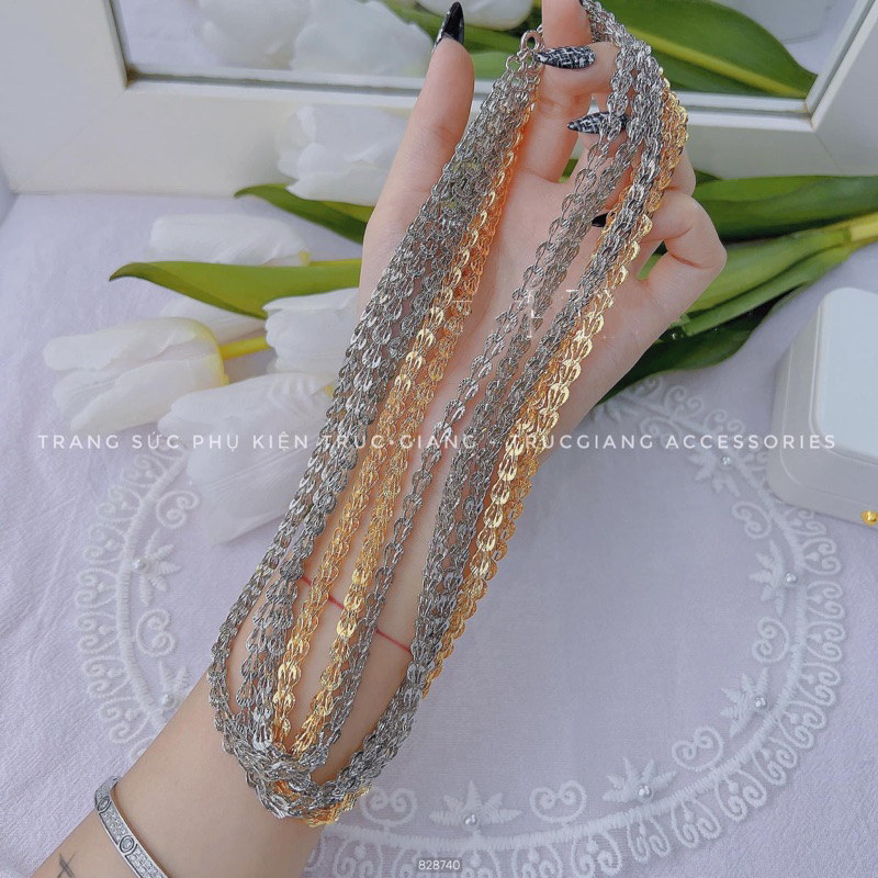 Dây chuyền Xi Bạch Kim Trắng 💎