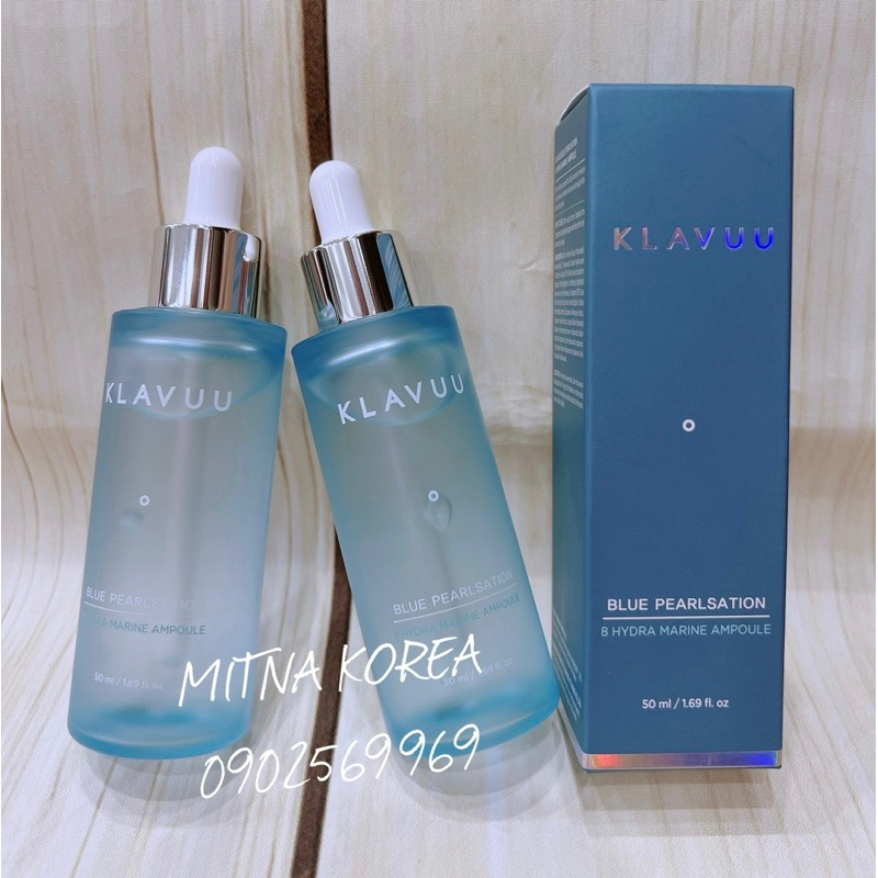 H7 -Tinh chất căng bóng da mặt KLA•VUU Blue Pearl Sation Oneday 8 Cup Marine Collagen Aqua 50ml.