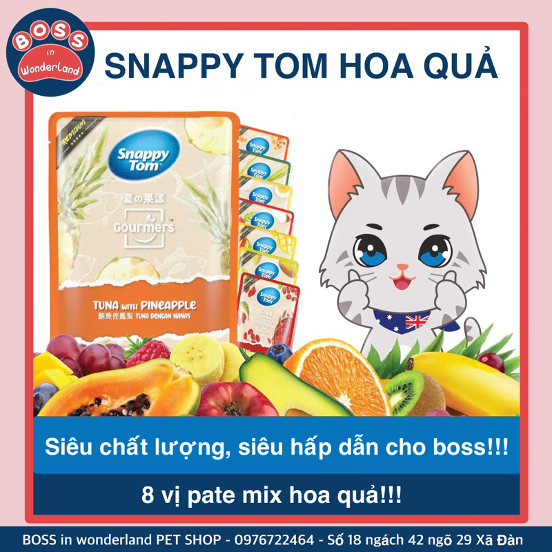 Pate Snappy Tom trái cây Goumers 70g - Thức ăn ướt cao cấp cho mèo