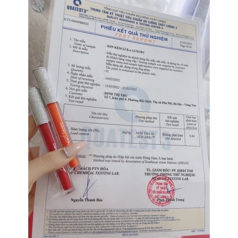 Son B.A luxury cam ánh đào