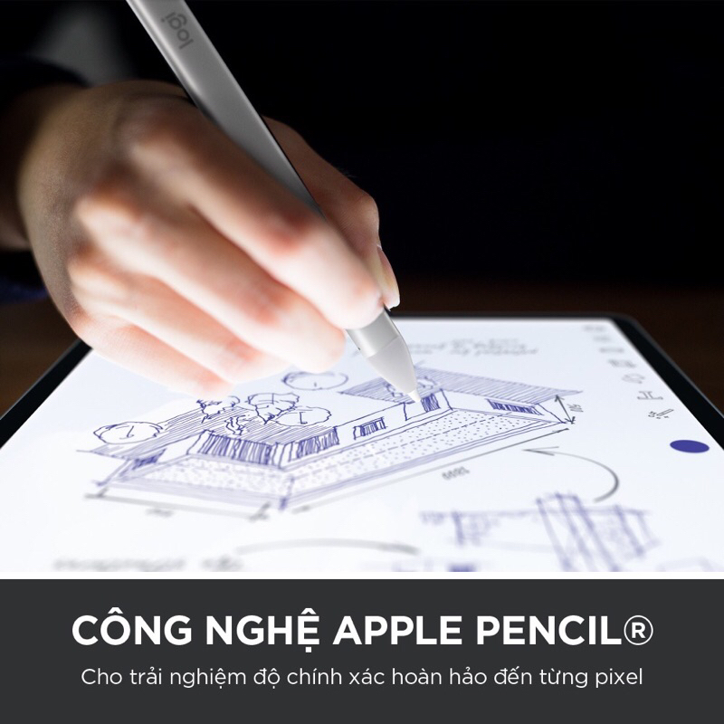 Bút kỹ thuật số Logitech Crayon dành cho tất cả các đời iPad . Có thể sạc lại qua USB-C