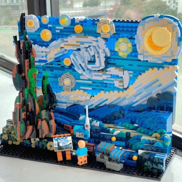 [CÓ SẴN] SALE Đồ chơi lắp ráp mô hình lego Van Gogh Starry Night size to