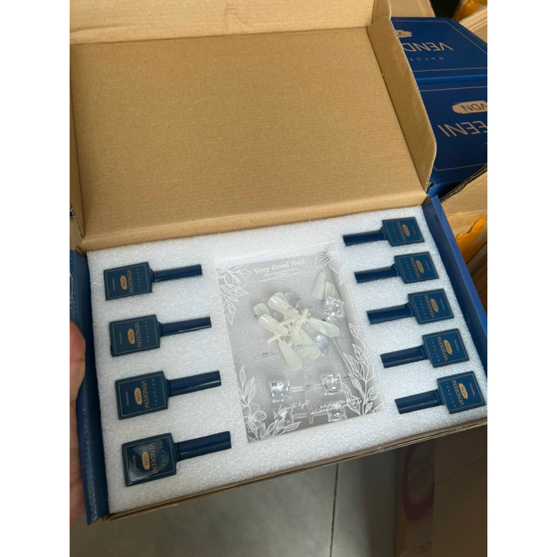 Sét Sơn Gel Nhũ Flash,gel Nhũ Veedeni 9 Màu Siêu Sáng, Tặng Bảng Màu Không Sơn Sẵn