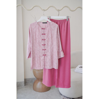 Đồ lam đi chùa - set gấm tiểu thư