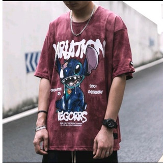 Áo thun Nam Nữ cổ tròn from rộng Unisex loang màu in hình hottrend2023 chất thun cotton thoáng mát 3 màu Xám,Đỏ,Đen