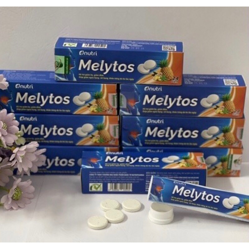 Viên ngậm ho giảm ngứa rát họng Nutri melytos hỗ trợ giảm ho đờm khàn tiếng tuýp 24 viên