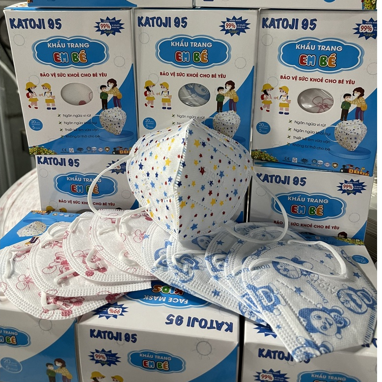 Khẩu trang N95 em bé in họa tiết Katoji