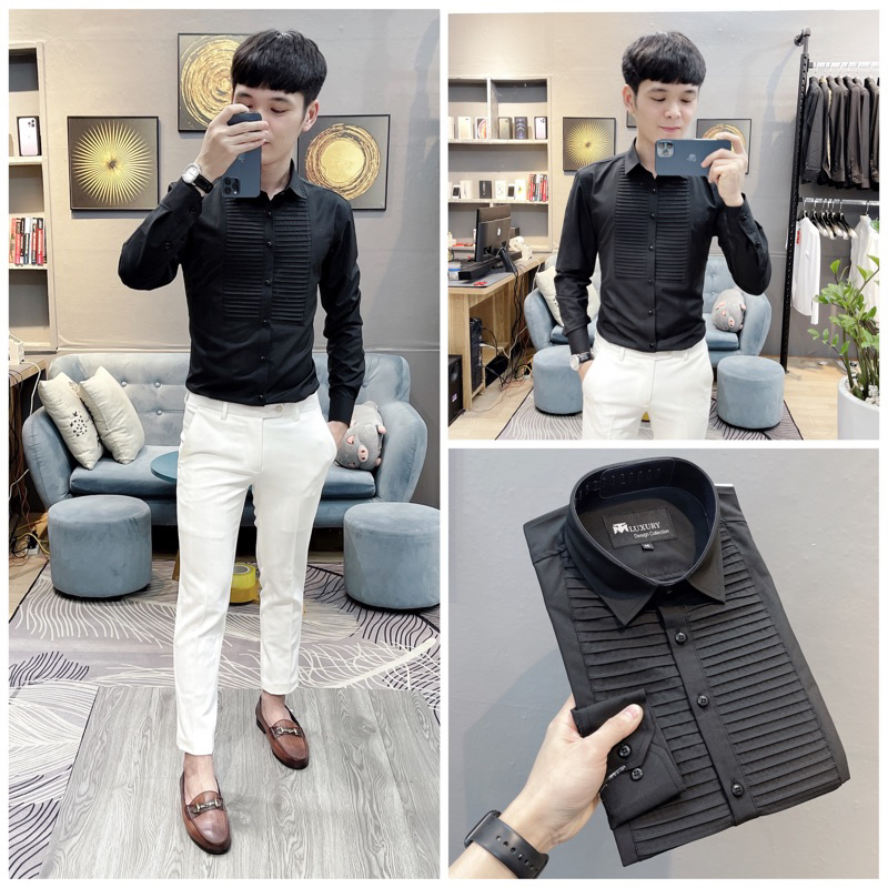 Áo Sơ Mi Xếp Ly Ngang Luxury