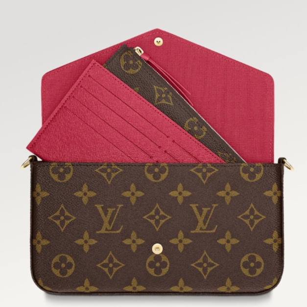 🎊Louis Vuitton / Pochette Félicie túi dây xích ba trong một dành cho nữ / chính hãng 100%