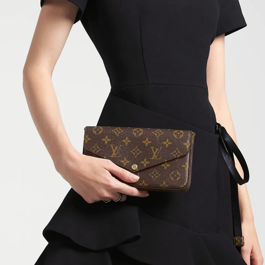 🎊Louis Vuitton / Pochette Félicie túi dây xích ba trong một dành cho nữ / chính hãng 100%