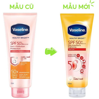 Kem dưỡng thể vaseline 50x chống nắng SPF 50+ PA++++ Healthy Bright Sun + Pollution Protect Thái Lan