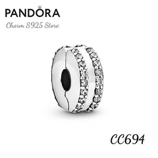 CHARM PAN ALE KHOÁ CHẶN ĐÍNH ĐÁ 2 BÊN BẠC S925 THUẦN KHIẾT HÀNG CAO CẤP