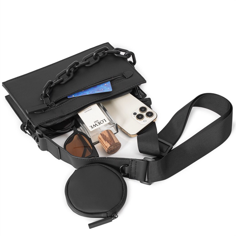 Túi đeo chéo ,túi đeo vai nam nữ hộp vuông da pu cao cấp thời trang Hàn quốc TDC01