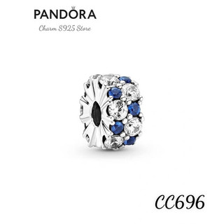 CHARM PAN ALE KHOÁ CHẶN ĐÍNH ĐÁ XANH TRẮNG BẠC S925 THUẦN KHIẾT HÀNG CAO CẤP