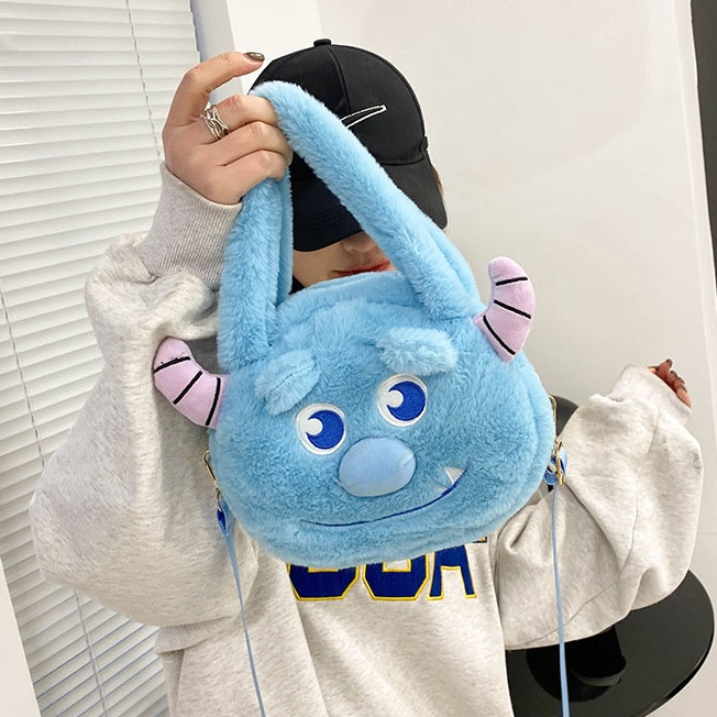 Túi đeo chéo Gấu Bông Sulley Monster University Lò Đào Tạo Quái Vật phong cách hoạt hình đáng yêu