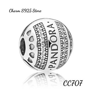 CHARM PAN ALE KHOÁ CHẶN ĐÍNH ĐÁ TRÒN LOGO BẠC S925 THUẦN KHIẾT HÀNG CAO CẤP