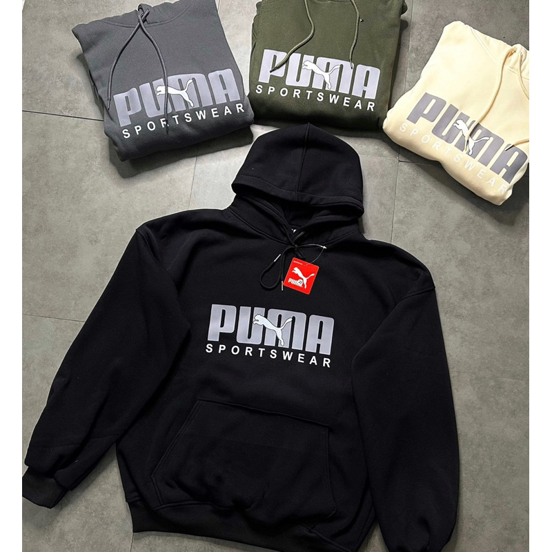 Áo Hoodie Chất Nỉ Da Cá Dày, Giữ Nhiệt Tốt Basic Nam Nữ Sport Wear P U M A Unisex Form Rộng Vải Cotton Bông Cao Cấp