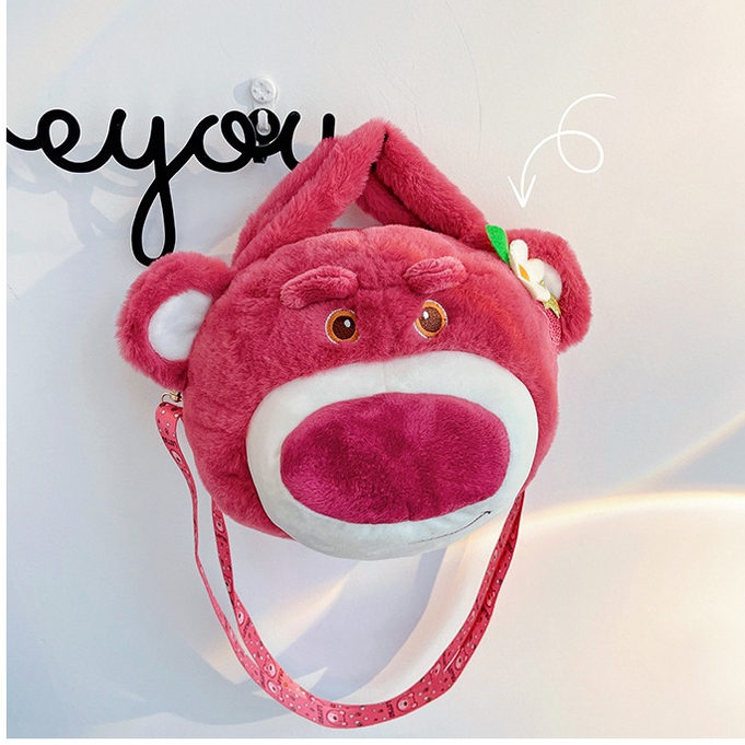 Túi Xách Đeo Chéo Gấu Dâu Tây Đính Hoa Disney Mẫu Mới Nhất Độc Lạ Dễ Thương Cho Bạn Nữ