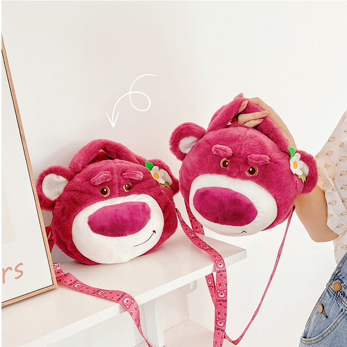 Túi Xách Đeo Chéo Gấu Dâu Tây Đính Hoa Disney Mẫu Mới Nhất Độc Lạ Dễ Thương Cho Bạn Nữ