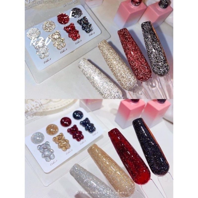 Set sơn gel nhũ flash 4 chai tặng bảng màu