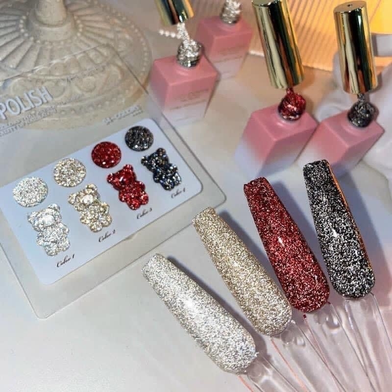 Set sơn gel nhũ flash 4 chai tặng bảng màu