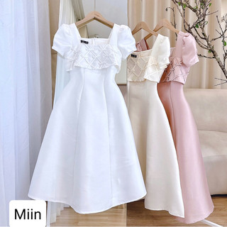 Váy tapta nẹp đan ô nơ
