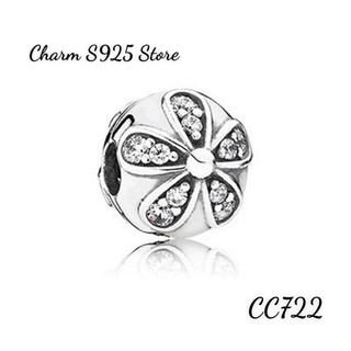 Charm pan ale khoá chặn hoa 5 cánh đính đá bạc s925 hàng cao cấp
