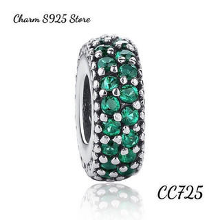 CHARM PAN ALE DẸT ĐÍNH ĐÁ XANH BẠC S925 THUẦN KHIẾT 100% HÀNG CAO CẤP