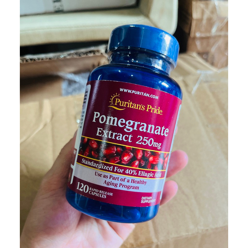 Viên Uống Lựu Chống Nắng, Trắng Da, Giảm Nám Pomegranate Extract 250mg Puritan's Pride 120 Viên