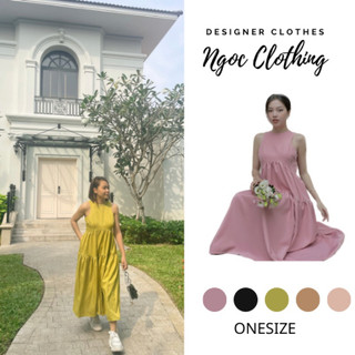 Đầm maxi tầng dáng dài Beax Midi Dress NGOCCLOTHING nữ [FREESHIP] Váy cộc tay phong cách dịu dàng, mùa hè HOT