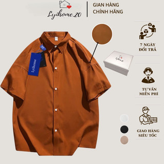 Áo sơ mi nam nữ chất lụa dày dặn Lyihome, áo sơ mi đi học đi làm đi chơi cực chất