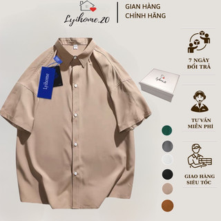 Áo sơ mi nam nữ unisex lyihome đi học đi chơi đi làm, áo sơ mi học sinh, công sở