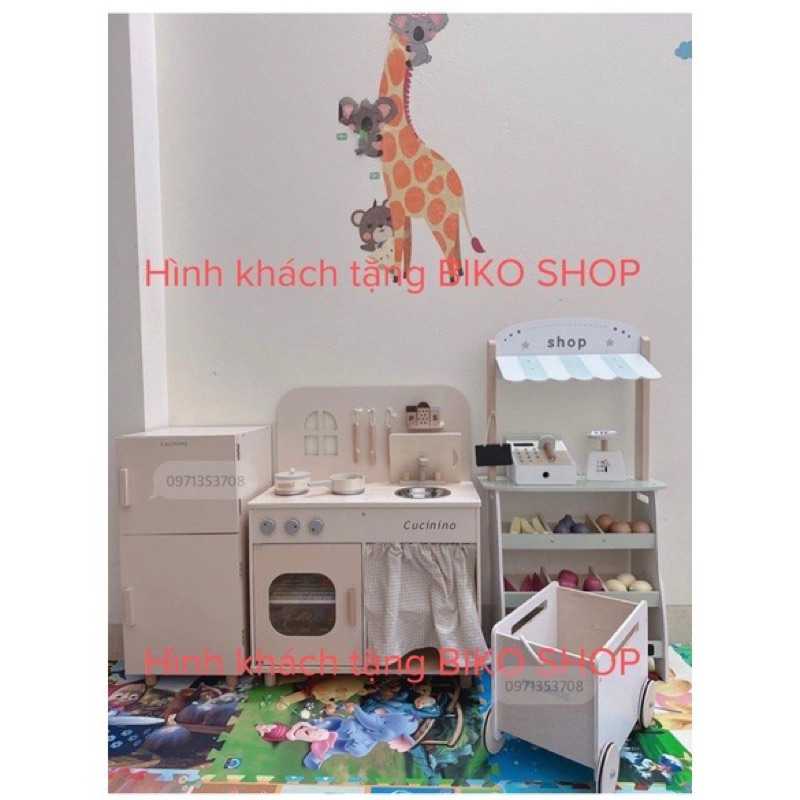 Đồ chơi bếp, tủ lạnh, máy giặt Cucinino bằng gỗ cho bé