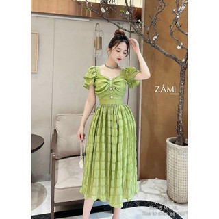 đầm xốp nhung phối ren bao xinh