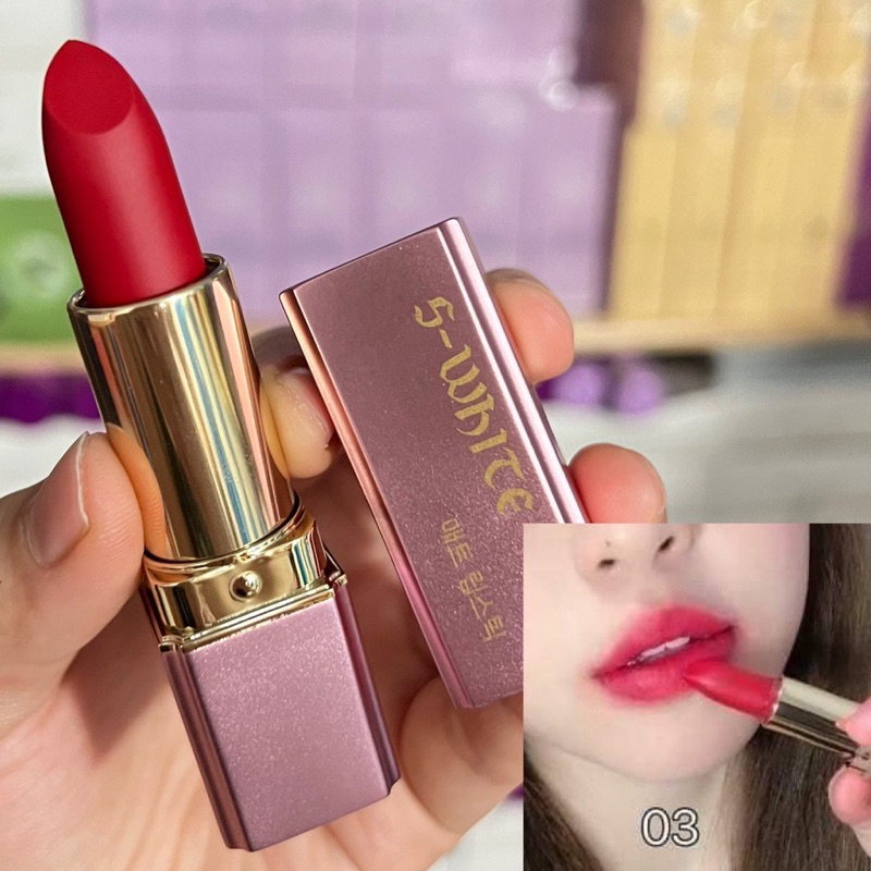 Son màu lâu trôi Swhite 03 đỏ thuần