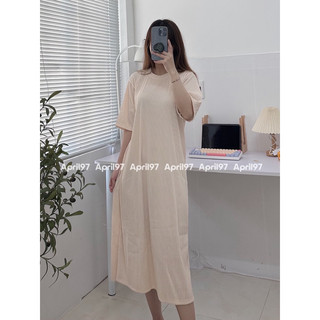 Đầm midi suông thun tăm dày (ảnh thật/ có sẵn)