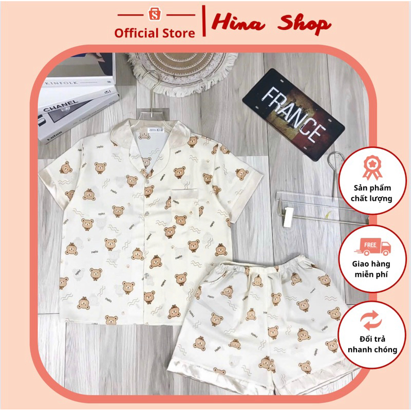 [THANH LÝ] Bộ đồ ngủ Pijama dễ thương chất liệu Lụa mango