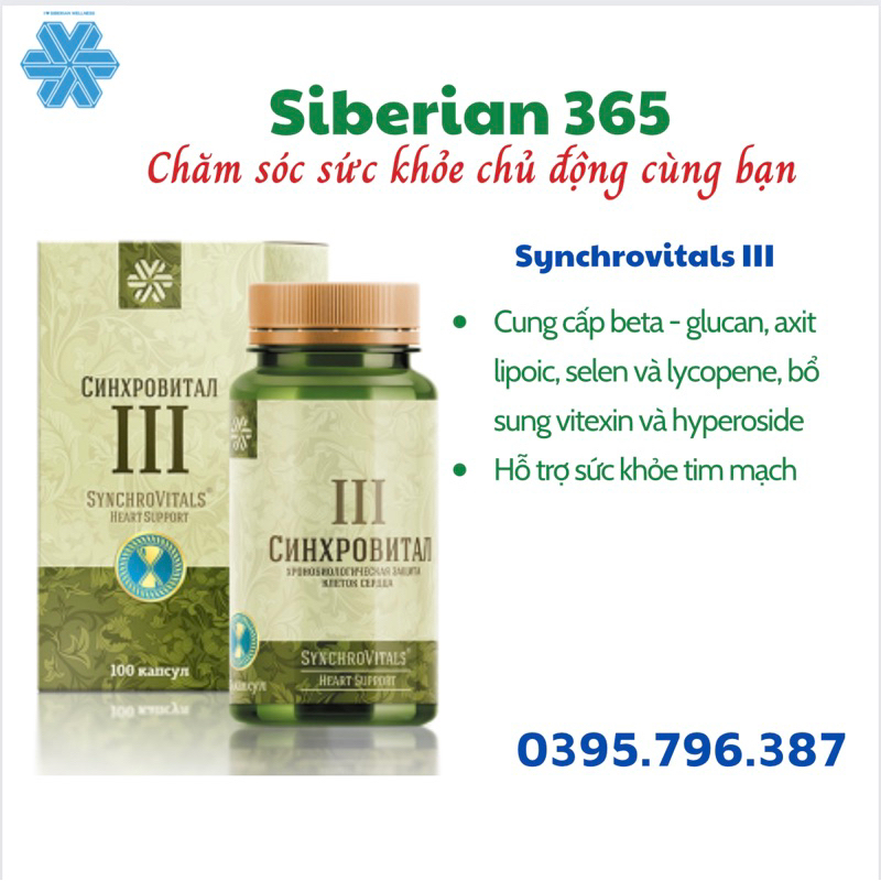 Syn 3 - Thực phẩm bảo vệ sức khỏe Synchrovitals III – 100 viên – Date T4/2023