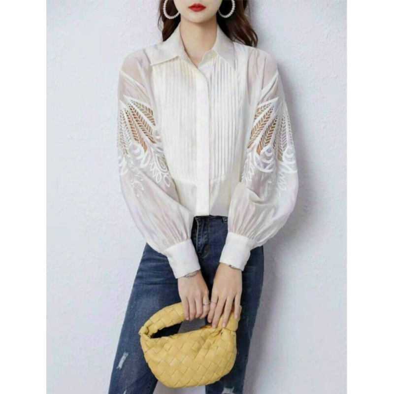 Áo sơ mi phối lỗ ren cực chất hàng nhập bao đẹp giá tốt hàng cao cấp