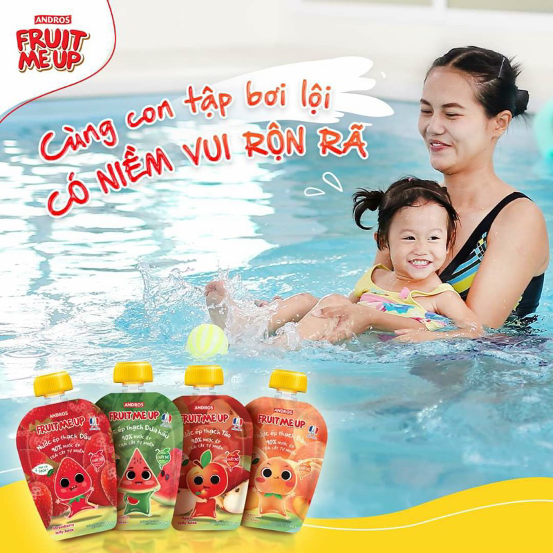 Nước ép thạch trái cây Fruit Me Up - Nước ép trái cây tự nhiên túi 90g đủ 4 vị Táo 🍎 Dâu 🍓 Dưa Hấu 🍉 Đào 🍑