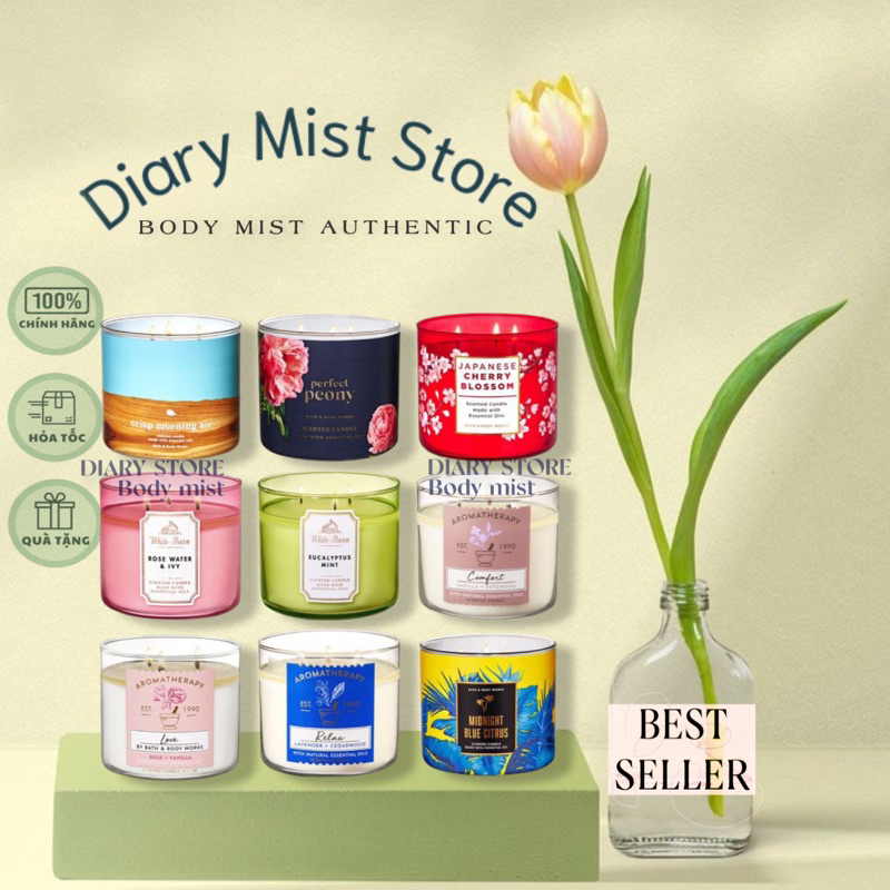 𝐃𝐢𝐚𝐫𝐲𝐦𝐢𝐬𝐭.𝐬𝐭𝐨𝐫𝐞 Nến thơm 3 bấc Bath and Body Works