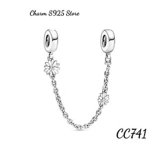 CHARM PAN ALE KHOÁ XÍCH CHẶN AN TOÀN HOA CÚC BẠC S925 THUẦN KHIẾT HÀNG CAO CẤP