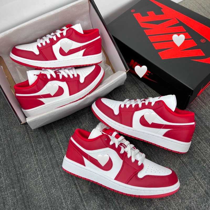 Giày thể thao sneaker 𝐉𝐨𝐫𝐝𝐚𝐧 JD 1 Low Gym Red , Giày thể thao JD đỏ trắng cổ thấp cao cấp 1:1 Trung - Ảnh thật